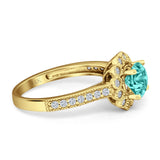 Round Flower Vintage Style Gold Ring