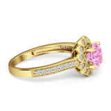 Round Flower Vintage Style Gold Ring