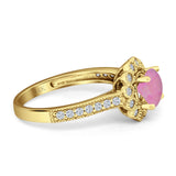 Round Flower Vintage Style Gold Ring