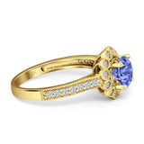 Round Flower Vintage Style Gold Ring