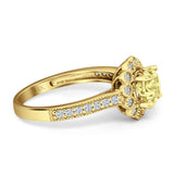 Round Flower Vintage Style Gold Ring
