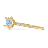 Round Halo Diamond Gold Ring