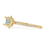 Round Halo Diamond Gold Ring