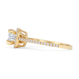 Round Halo Diamond Gold Ring