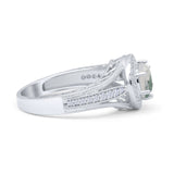 Round Halo Split Shank Bridal Gold Ring