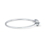 14K Gold 7In Safety Pin Bangle Bracelet 2.02mm Round Natural Diamond