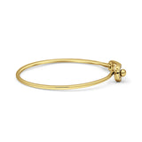 14K Gold 7In Safety Pin Bangle Bracelet 2.02mm Round Natural Diamond