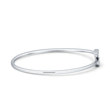 14K Gold Arrow Feather Cuff 2.06mm Adjustable Bangle Bracelet Natural Diamond
