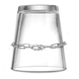 14K Gold 4mm Paperclip Bracelet Interlock Round Natural Diamond