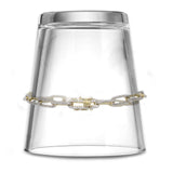 14K Gold 4mm Paperclip Bracelet Interlock Round Natural Diamond