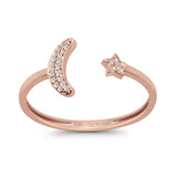 Moon & Star Celestial Diamond Ring