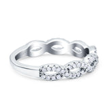 Half Eternity Twisted Infinity Diamond Band