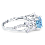 Art Deco Round Natural Stone Floral Ring