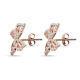 Butterfly Stud Earring Cubic Zirconia 925 Sterling Silver