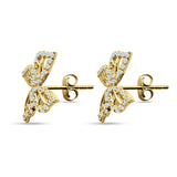 Butterfly Stud Earring Cubic Zirconia 925 Sterling Silver