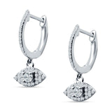 Evil Eye Huggie Hoop Earring Cubic Zirconia 925 Sterling Silver