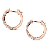Twisted Tilted Row Huggie Hoop Earring Round Cubic Zirconia 925 Sterling