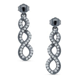 Twisted Infinity Stud Earring Cubic Zirconia 925 Sterling Silver