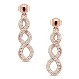 Twisted Infinity Stud Earring Cubic Zirconia 925 Sterling Silver