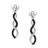 Twisted Infinity Stud Earring Cubic Zirconia 925 Sterling Silver