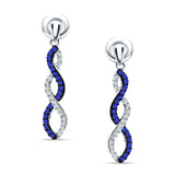 Twisted Infinity Stud Earring Cubic Zirconia 925 Sterling Silver