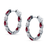 Pear Teardrop Cubic Zirconia Huggie Hoop Earring 925 Sterling Silver