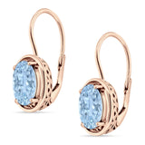Oval Solitaire Drop Dangle Leverback Earring Cubic Zirconia 925 Sterling Silver