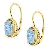 Oval Solitaire Drop Dangle Leverback Earring Cubic Zirconia 925 Sterling Silver