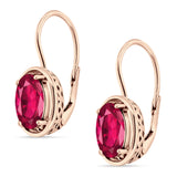Oval Solitaire Drop Dangle Leverback Earring Cubic Zirconia 925 Sterling Silver
