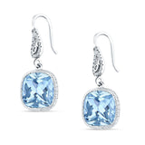 Cushion Drop Dangle Pear Fishhook Earring Cubic Zirconia 925 Sterling Silver