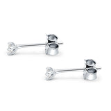 Marquise Cubic Zirconia Stud Earring Push Back 925 Sterling Silver