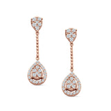 Pear Teardrop Cluster Oblong Stud Earring Cubic Zirconia 925 Sterling silver