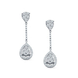 Pear Teardrop Cluster Oblong Stud Earring Cubic Zirconia 925 Sterling silver