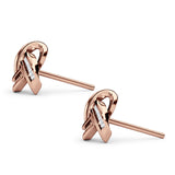 Trinity Love Knot  Baguette Stud Earring Cubic Zirconia 925 Sterling Silver