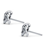 Trinity Love Knot  Baguette Stud Earring Cubic Zirconia 925 Sterling Silver