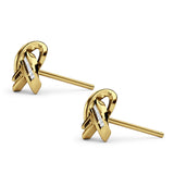 Trinity Love Knot  Baguette Stud Earring Cubic Zirconia 925 Sterling Silver