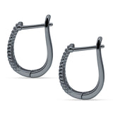 Twisted Rope 15.3mm Cubic Zirconia Huggie Hoop Earring 925 Sterling Silver