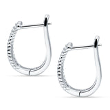 Twisted Rope 15.3mm Cubic Zirconia Huggie Hoop Earring 925 Sterling Silver