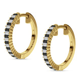 Baguette Cubic Zirconia Half Eternity Huggie Hoop Earring 925 Sterling Silver