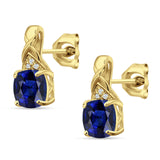 Cushion Cubic Zirconia Twisted Stud Earring 925 Sterling Silver
