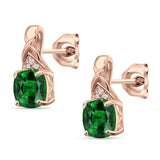 Cushion Cubic Zirconia Twisted Stud Earring 925 Sterling Silver