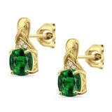 Cushion Cubic Zirconia Twisted Stud Earring 925 Sterling Silver