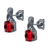 Cushion Cubic Zirconia Twisted Stud Earring 925 Sterling Silver
