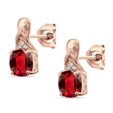 Cushion Cubic Zirconia Twisted Stud Earring 925 Sterling Silver
