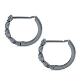 Twisted Infinity Round Cubic Zirconia Huggie Hoop Earring 925 Sterling Silver