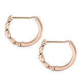 Twisted Infinity Round Cubic Zirconia Huggie Hoop Earring 925 Sterling Silver