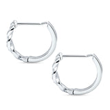 Twisted Infinity Round Cubic Zirconia Huggie Hoop Earring 925 Sterling Silver