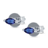 Marquise Solitaire Stud Earring Cubic Zirconia 925 Sterling Silver