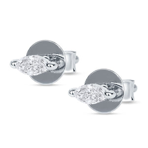 Marquise Solitaire Stud Earring Cubic Zirconia 925 Sterling Silver
