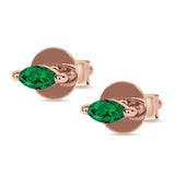 Marquise Solitaire Stud Earring Cubic Zirconia 925 Sterling Silver